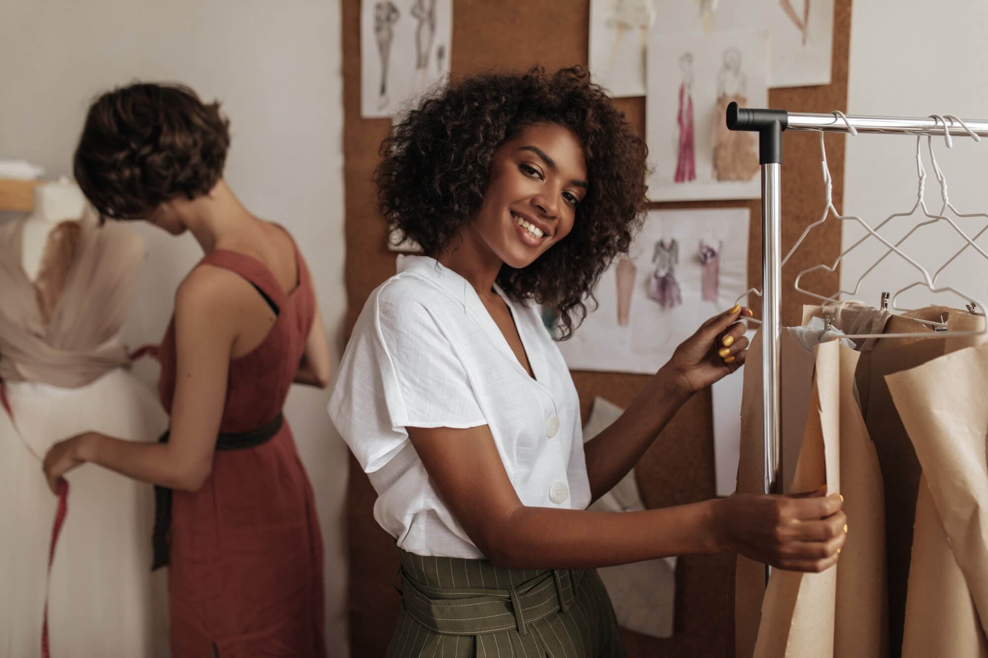 A tailor at work in her studio